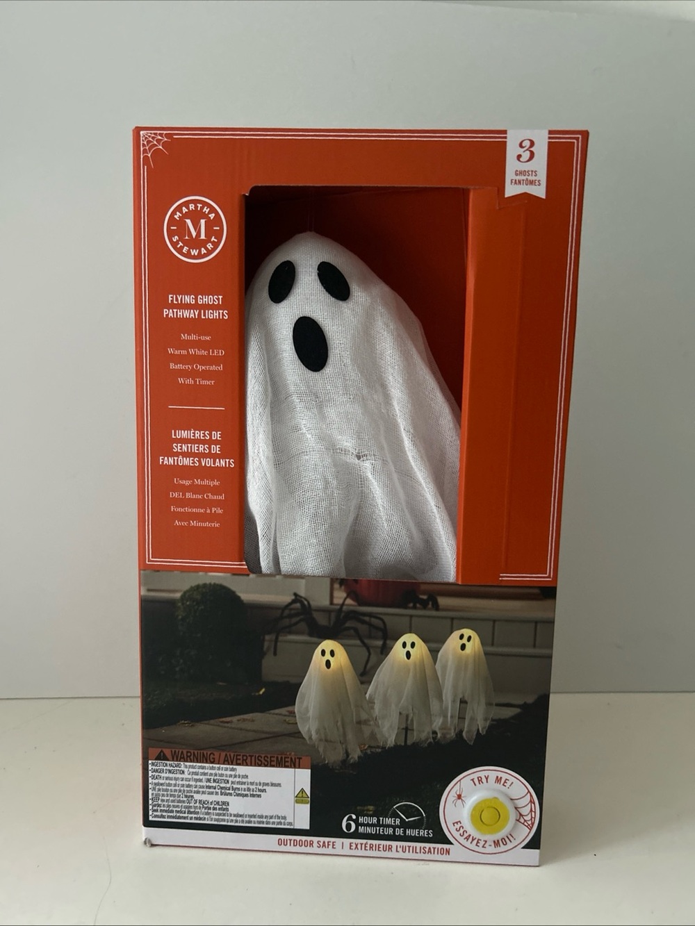 Martha Stewart Set of 3 Flying Ghost Pathway Lights NIB